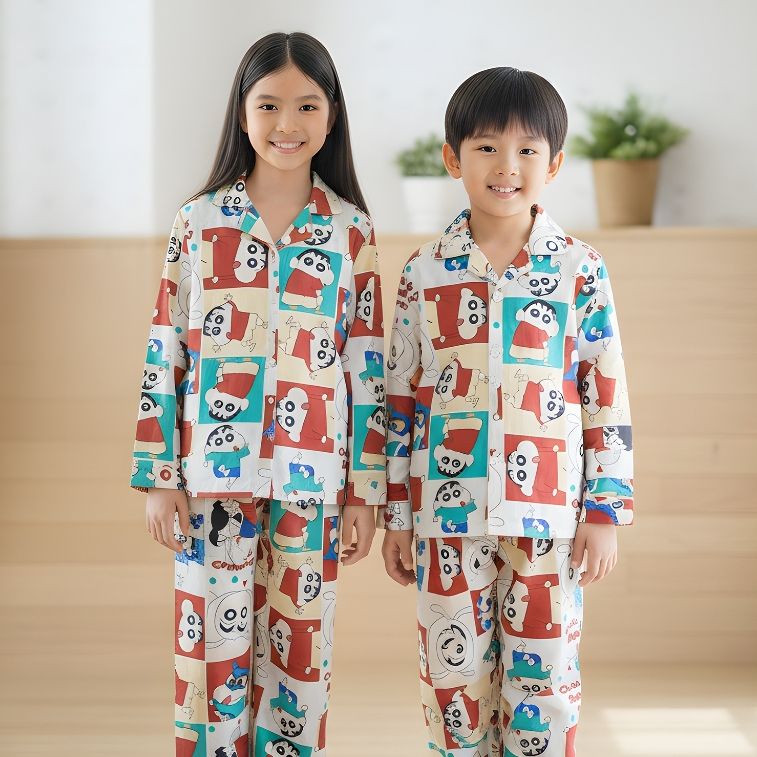 SUUBA!! Piyama Anak Adem Motif Sinchan Set