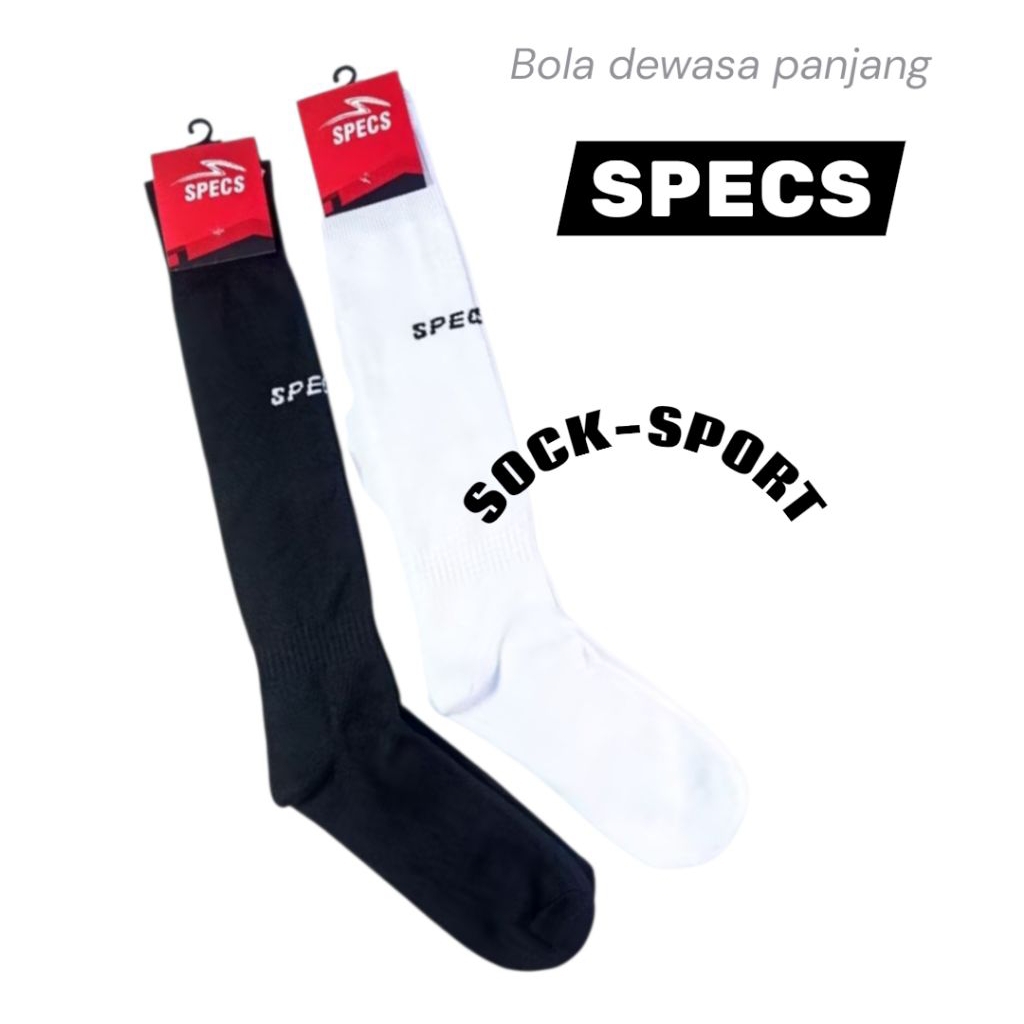 Kaos Kaki Bola Specs Motif Polos Best Seller Hitam Putih Unisex