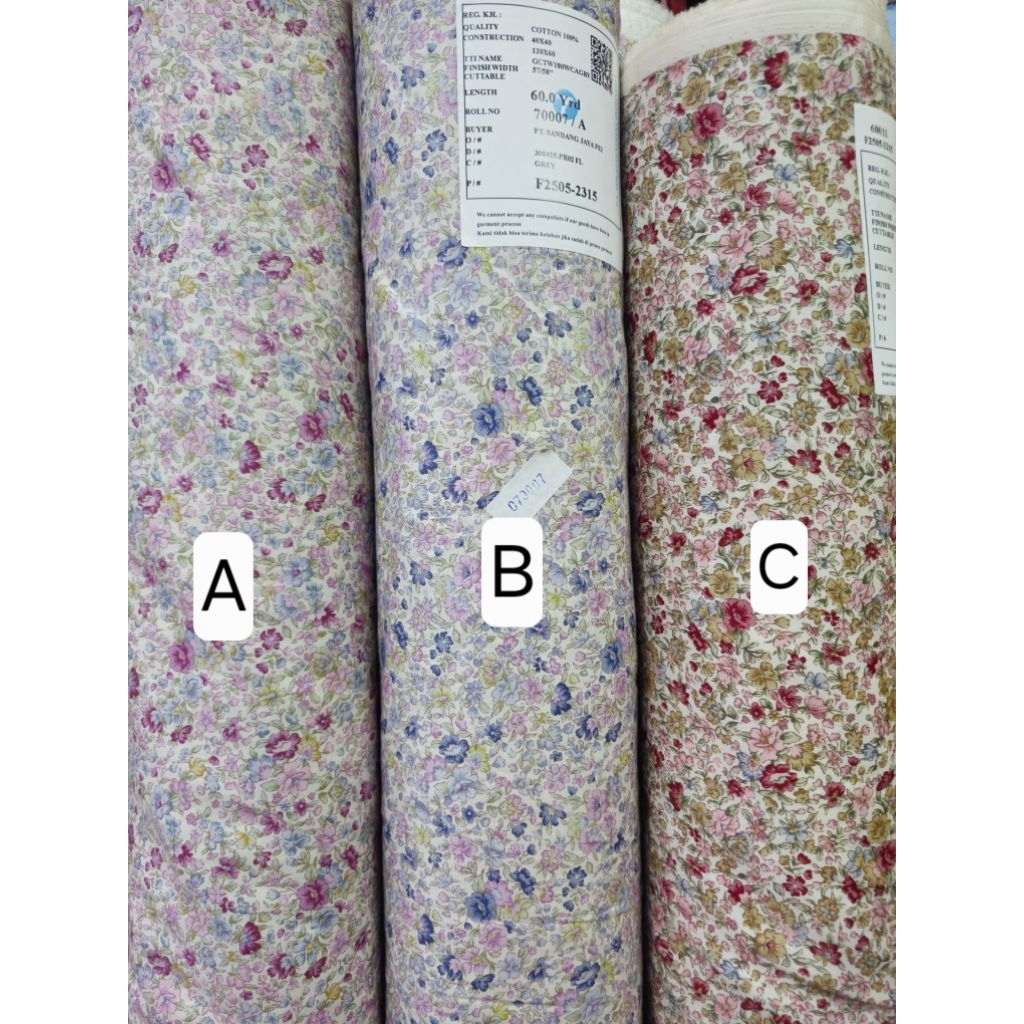 KAIN BAHAN KATUN JEPANG TOKAI SENKO ORIGINAL PREMIUM HARGA PER SETENGAH  MTR