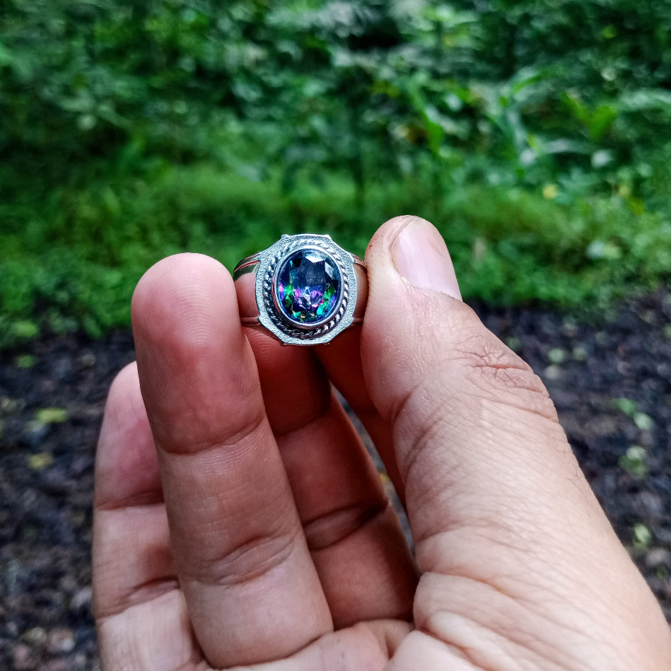 Cincin batu akik pria ring titanium mstka pancasona