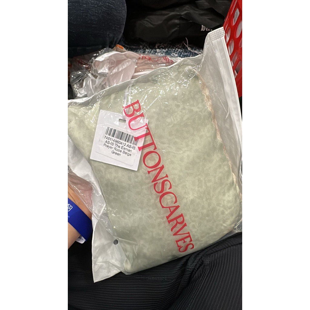 Beige Green The Eeman Prayer robe Buttonscarves as is item baru tanpa boks