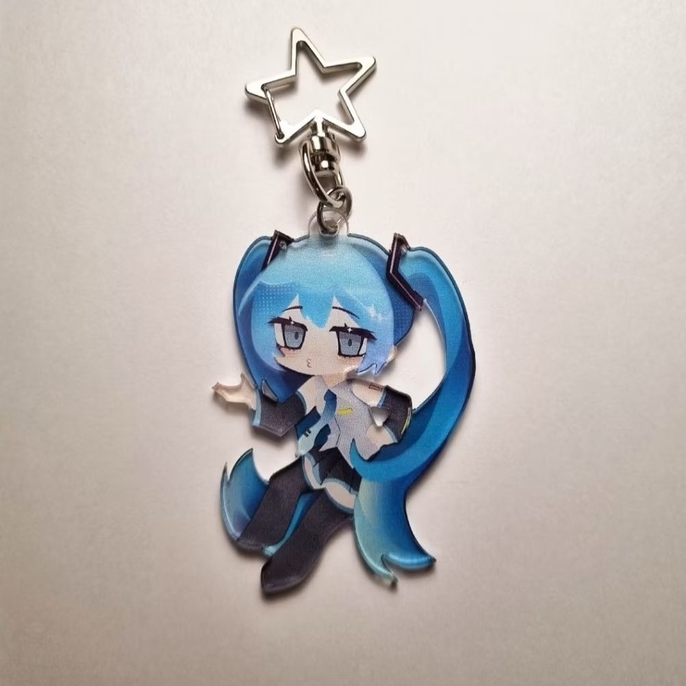 [ HATSUNE MIKU ]  Semi-Transparent keychain vocaloid Hatsune Miku fanmerch ~ by VYOREii