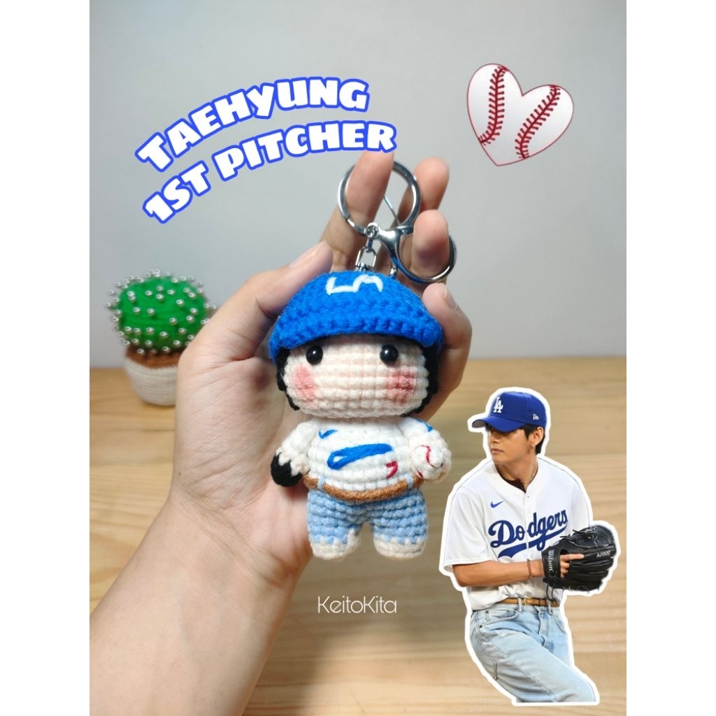 Amigurumi Keychain V BTS 1st Pitcher/Keychain V BTS/Amigurumi Taehyung BTS/Keychain BTS KPOP