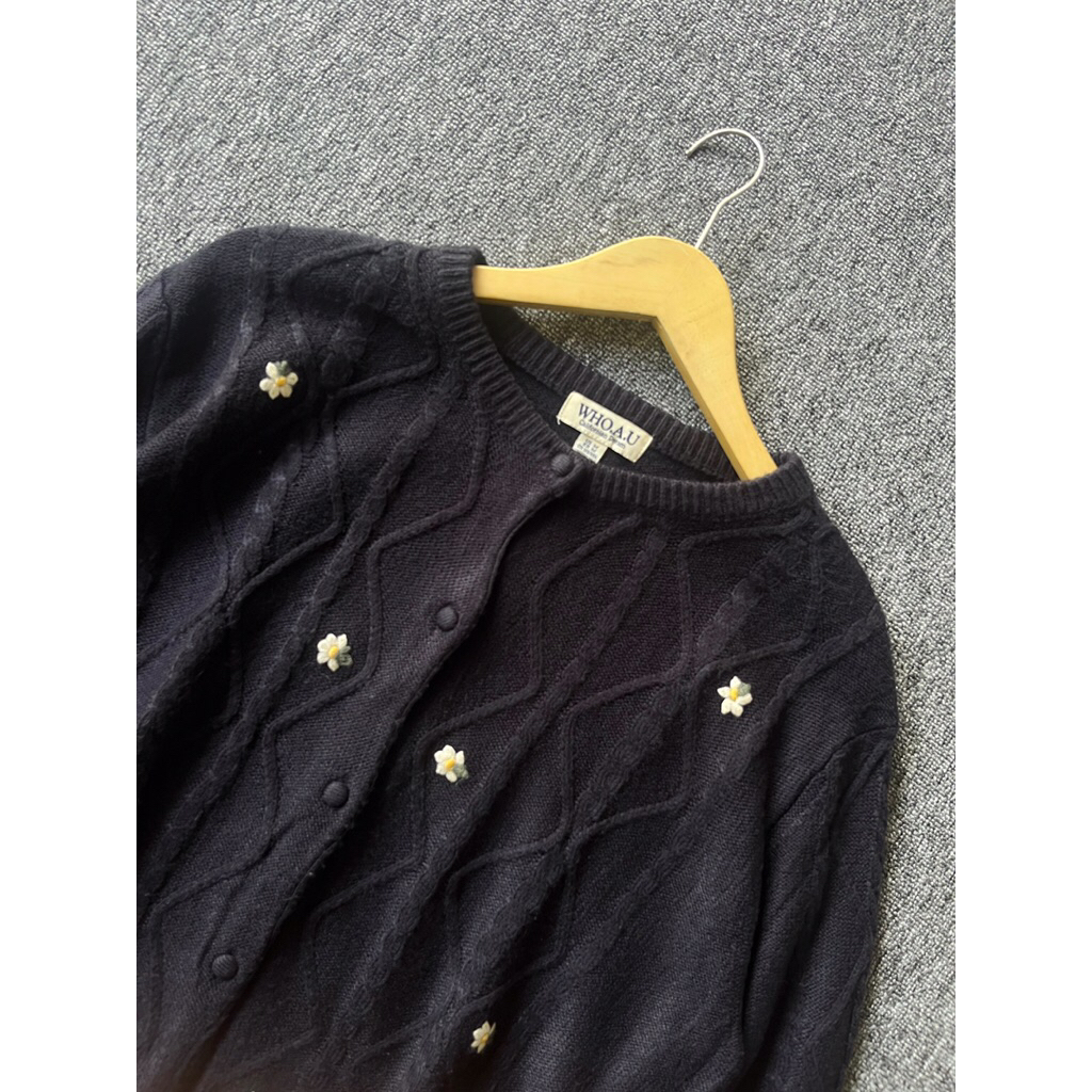 WHO.AU CABLE KNIT CARDIGAN