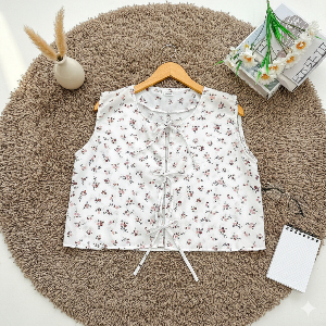 DARA VEST / VEST TALI OUTER WANITA / ATASAN WANITA VEST TALI ROMPI MOTIF BUNGA