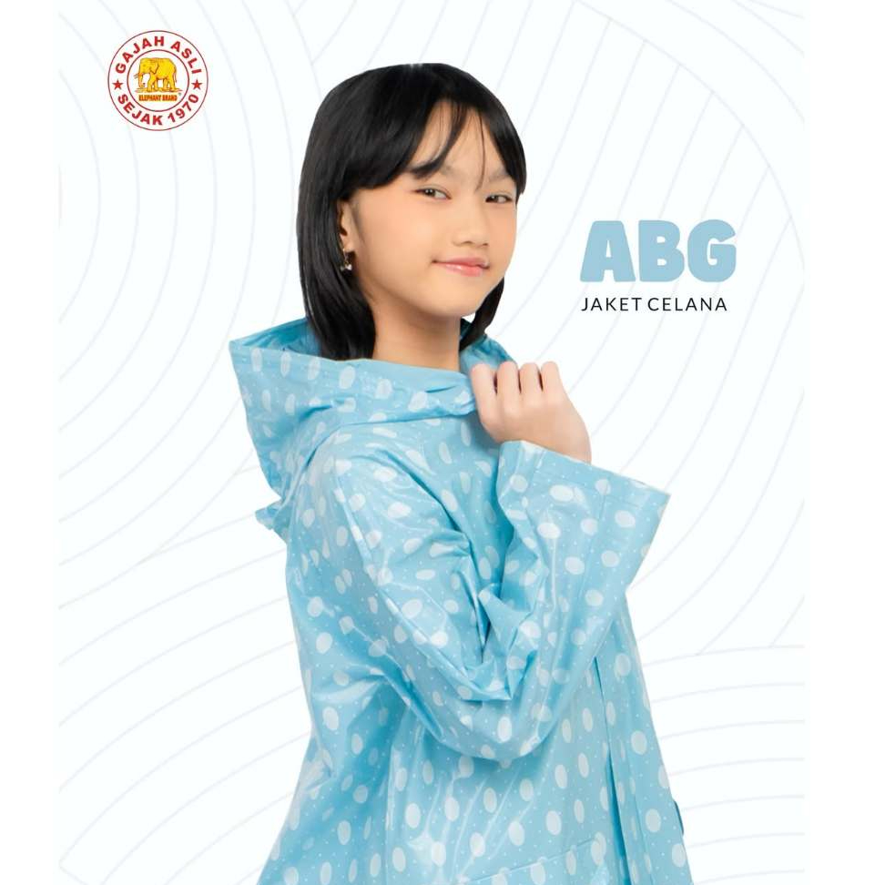 Jas Hujan Remaja ABG Polkadot Elephant Brand
