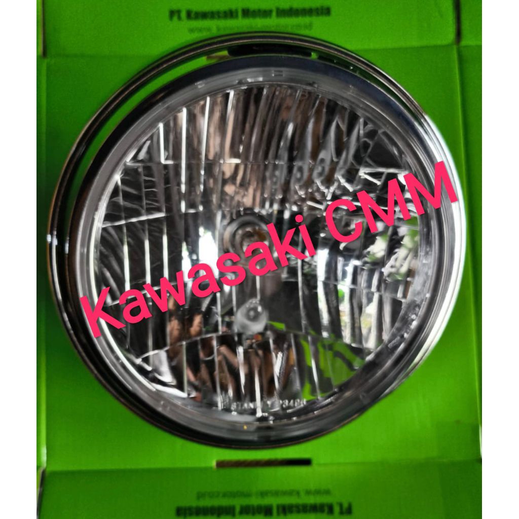 Reflektor Komplit lampu bulat Ninja R, SS. Original Kawasaki.