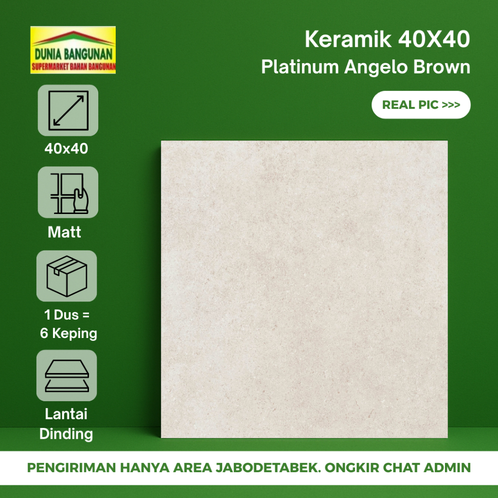 Keramik 40x40 Lantai Platinum Angelo Brown Keramik Lantai Dapur Teras Keset Coklat