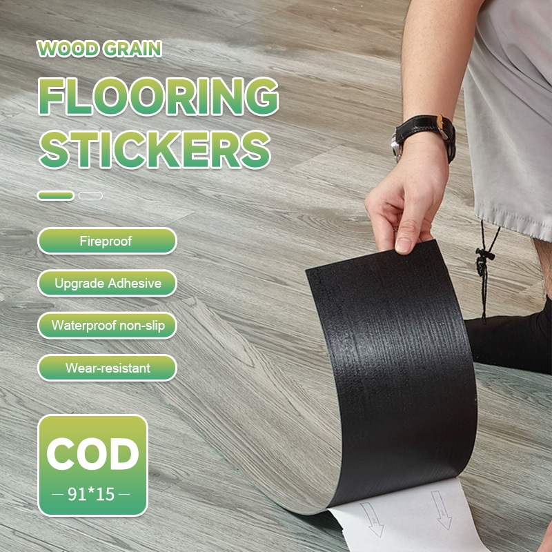 【COD】91*15Foam Vinyl Sticker/Plafon PVC/ Vinyl Floor/ Wallpaper stiker lantai kayu