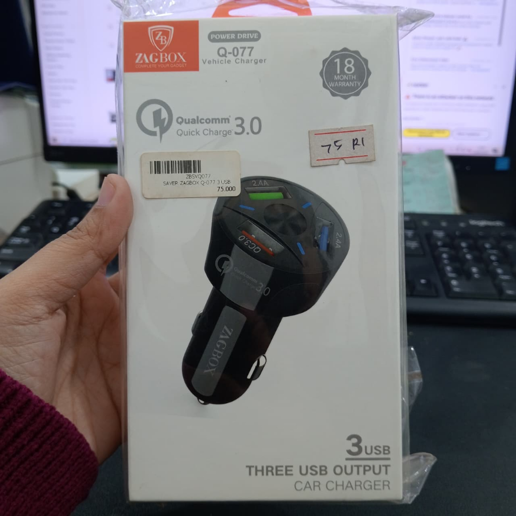 ZagBox Q-077 3 USB Car Charger Qualcomm 3.0