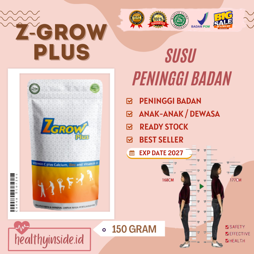 Z GROW PLUS [BEST SELLER] - SUSU PENINGGI BADAN BPOM ORIGINAL TERLARIS ANAK-ANAK DEWASA SUPLEMEN