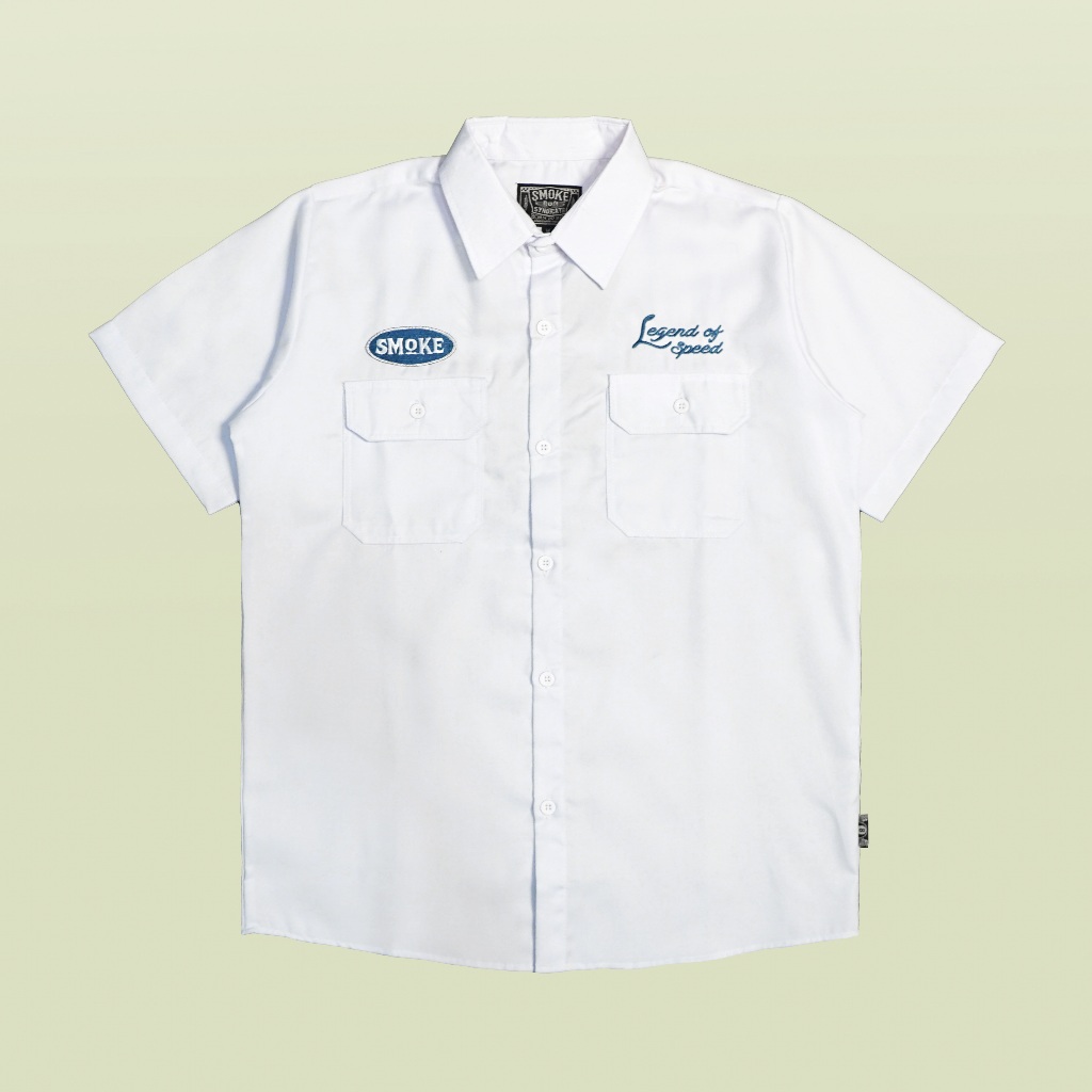 SMOKE Workshirt Kemeja Putih - Legend