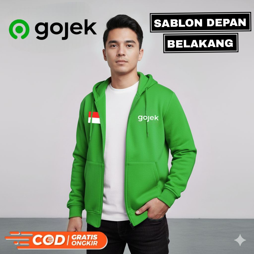 Jaket Hoodie resleting Go-jek unisex Terbaru Jaket Ojol/Jaket Grab