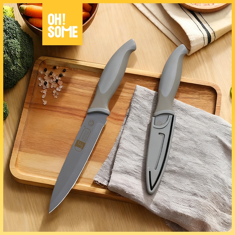 OHSOME - JAMES.F Knife Set Pisau Dapur Buah Sayur Daging Besar Kecil 2pcs Grey