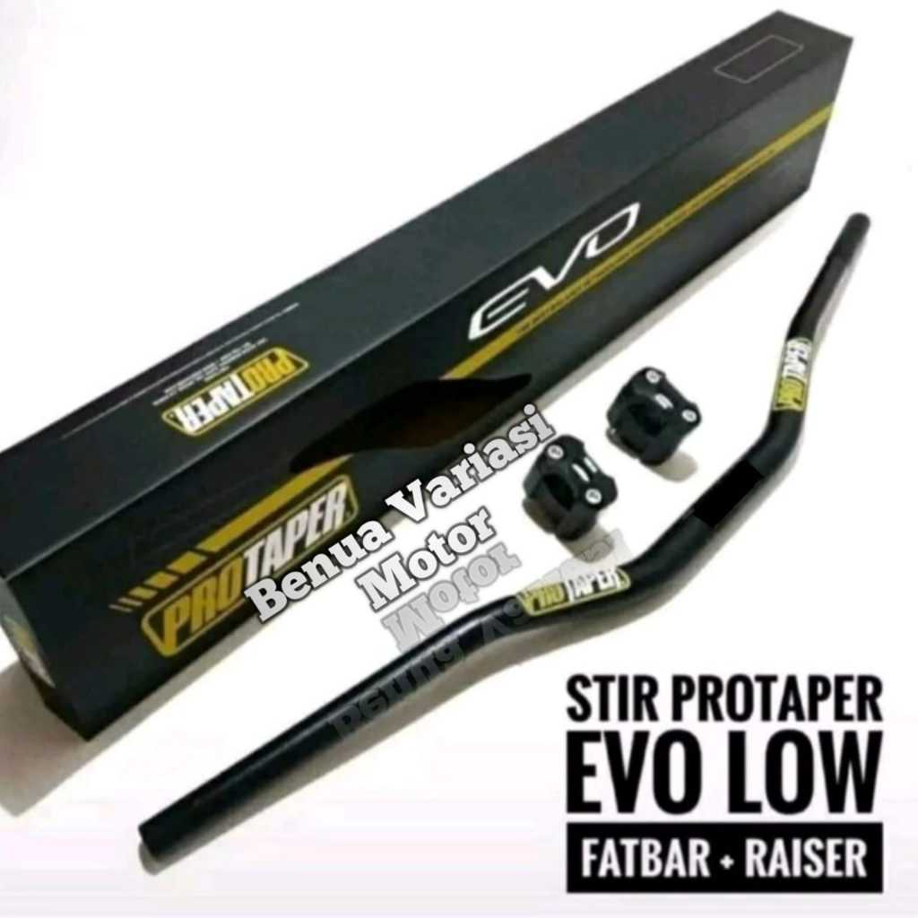 (PROMO MURAH) STANG FATBAR PROTAPER EVO LOW PLUS RAISER STANG BLACK UNIVERSAL KLX BEAT CRF VIXION DL