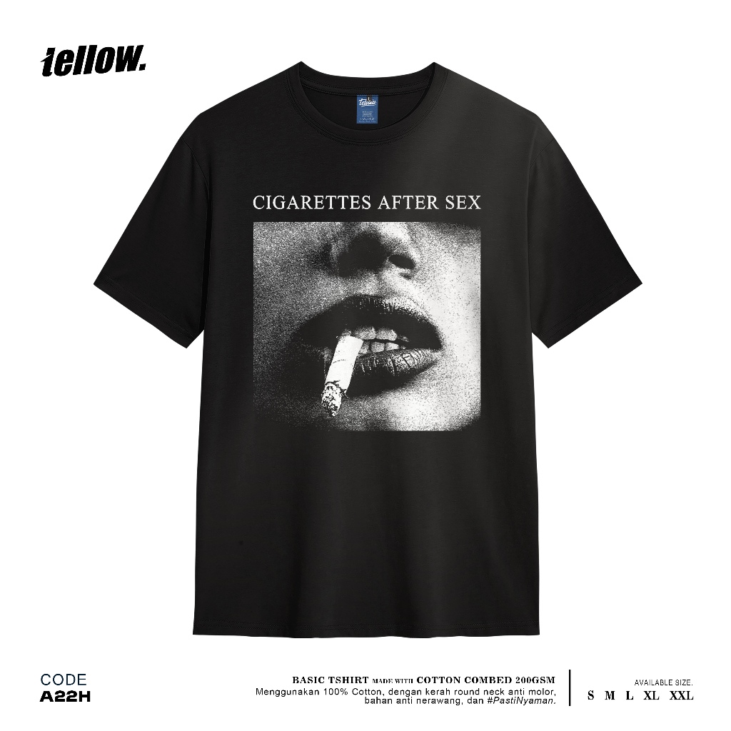 TELLOW Tshirt - Cigarettes After Sex Black Unisex tee