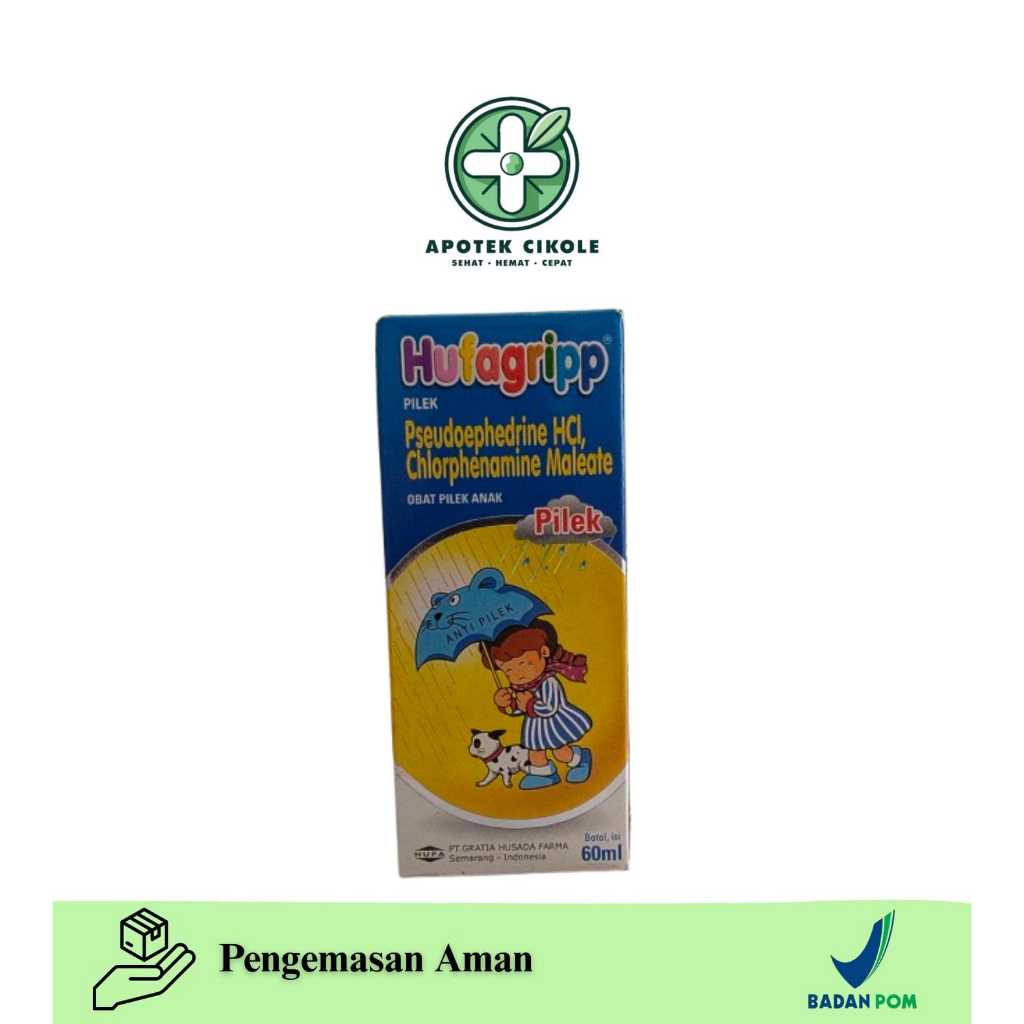 Hufagrip Biru Pilek Sirup 60ml - Obat Pilek/Hidung Tersumbat Anak & Dewasa