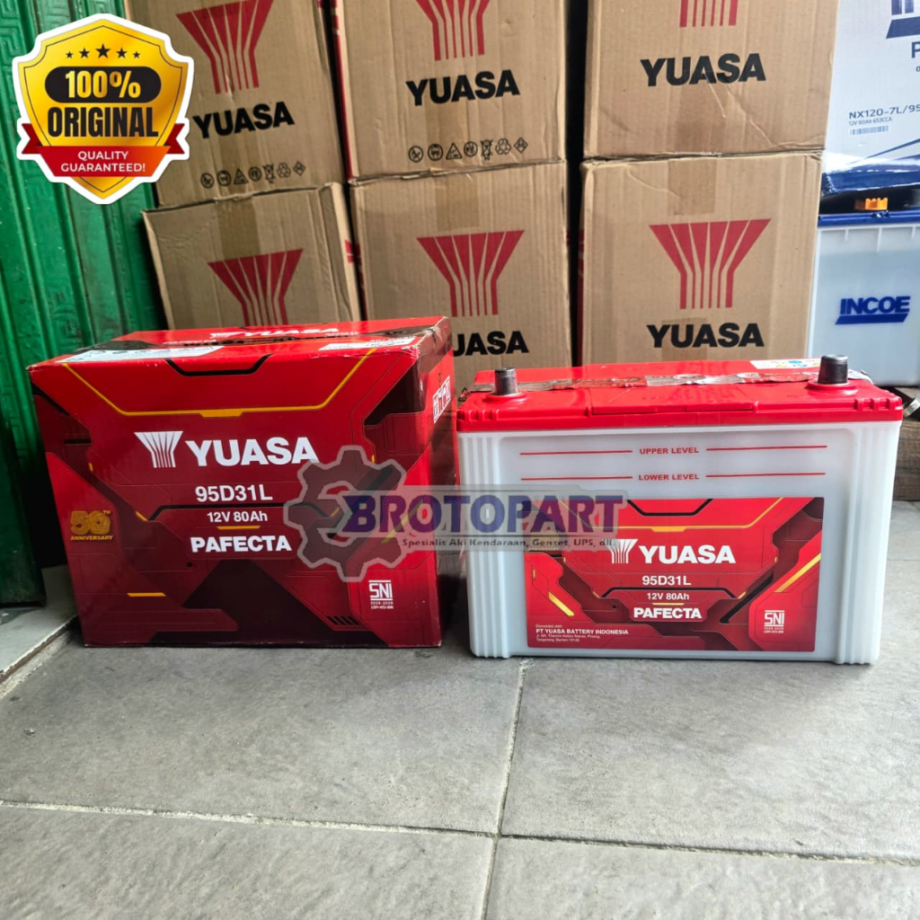 Aki Mobil YUASA 95D31L NX120-7L Aki Basah 12v 80Ah ORIGINAL YUASA