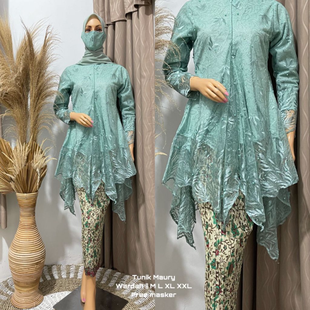 Setelan Tunik Mauri-Kebaya frendly busui-Tunik Pesta-Set Kebaya Pesta Seragaman-Kebaya Modern-Set Tu