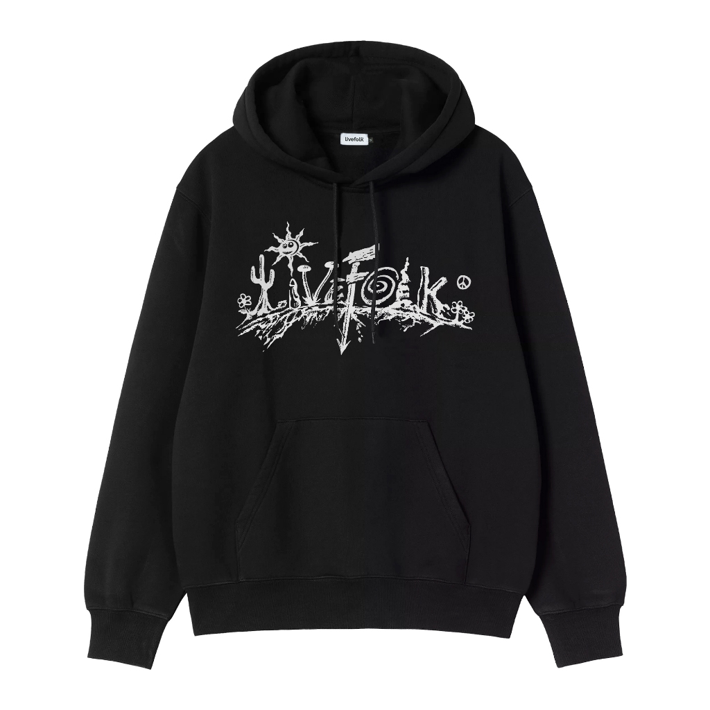 LIVEFOLK - Consumed Black Hoodie | Heavyweight Cotton 330gsm
