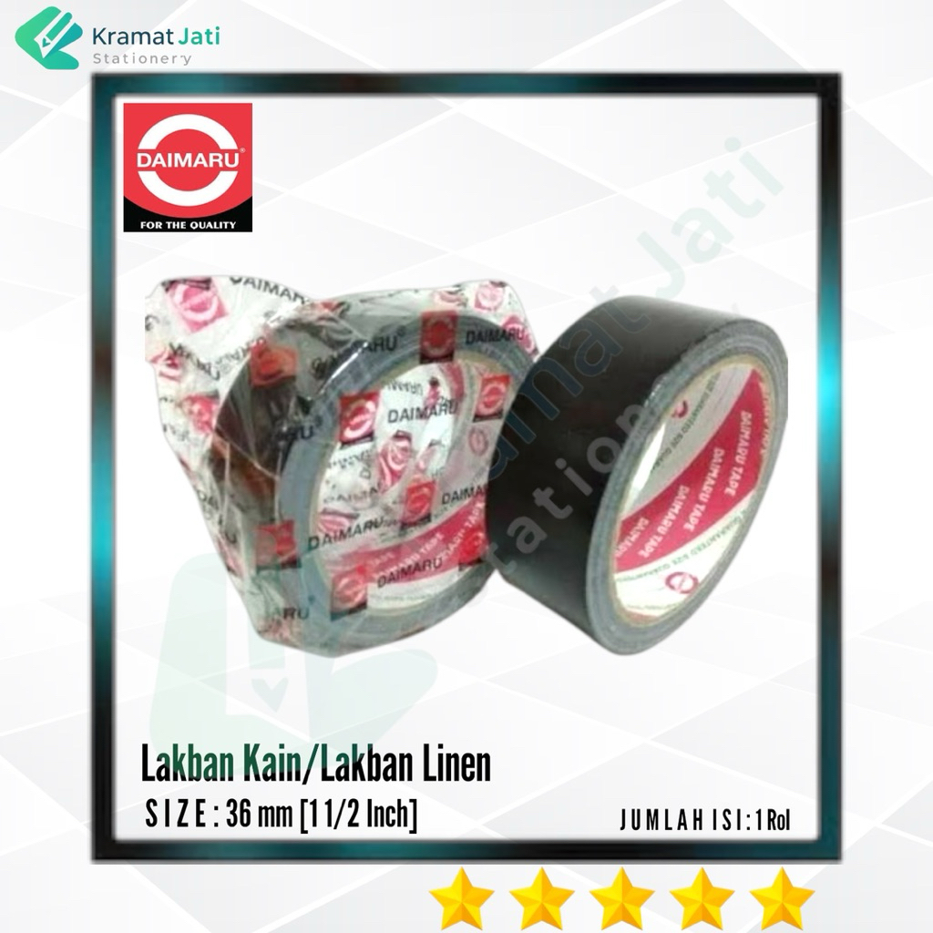 DAIMARU Lakban Jilid/Linen/Kain 1½ Inch 36mm [1 Roll]
