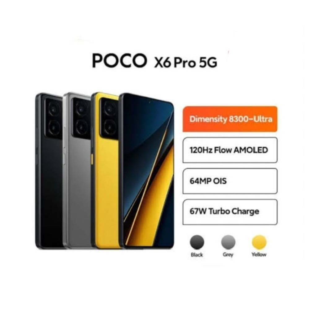 HP XIAOMI POCO X6 PRO 5G 12/512 GB - POCO X6 PRO 5G GARANSI RESMI