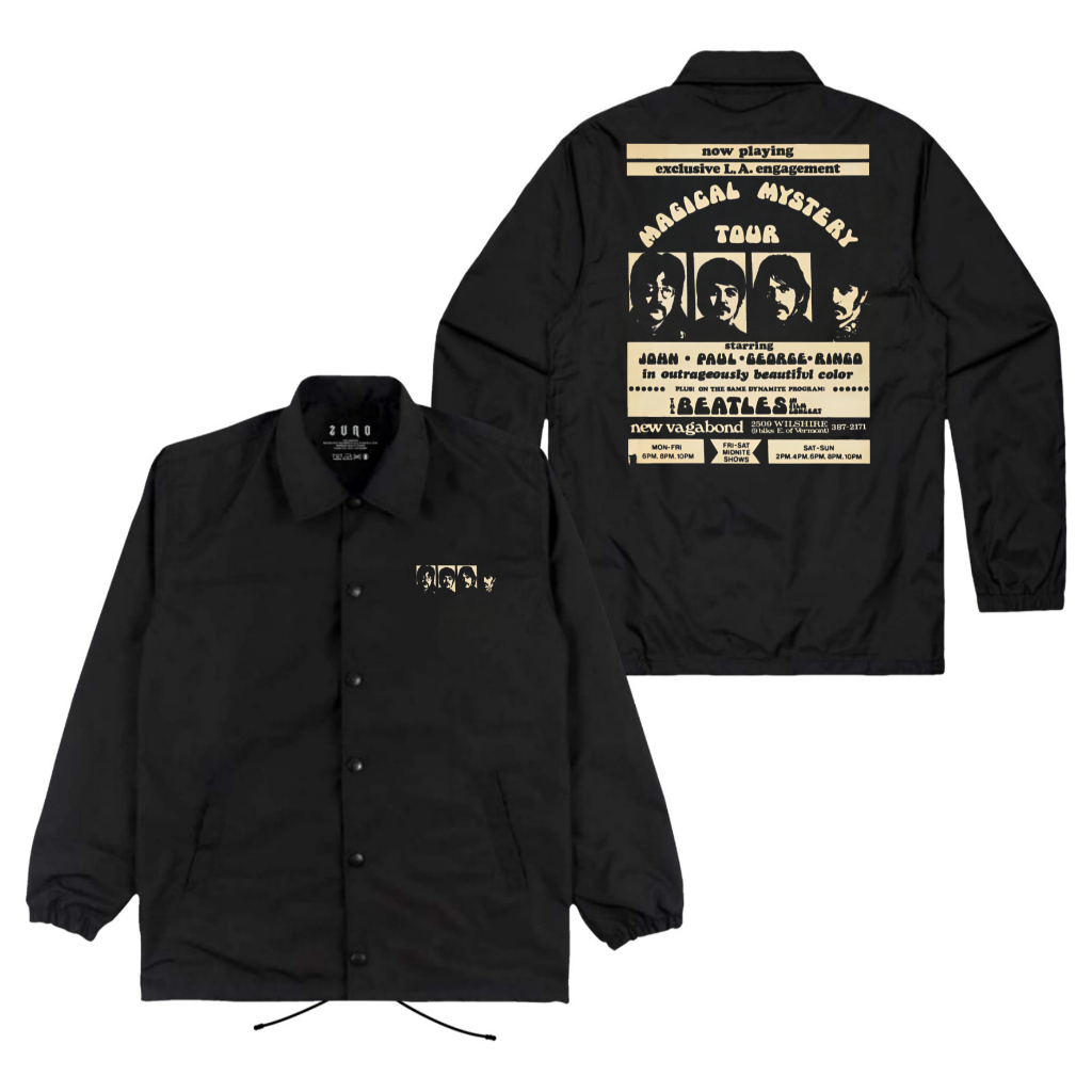 The Getooxs Jacket Coach The Beatles Tour Jacket Unisex warna Hitam