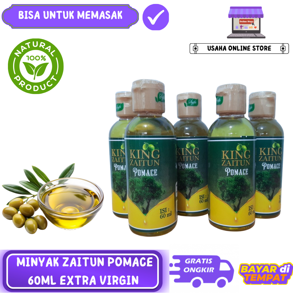 MINYAK ZAITUN KING POMACE ISI 60ML I MINYAK URUT ZAITUN I MINYAK MASAK ZAITUN I ZAITUN MURNI 100%