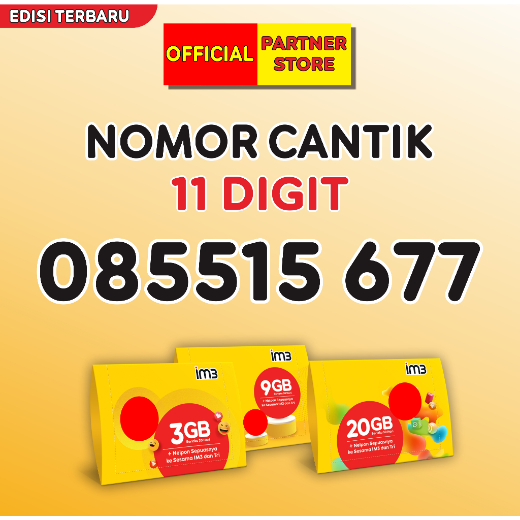 Kartu perdana Indosat  nomor cantik spesial rapih Edisi terbaru 11 Digit edisi 0855