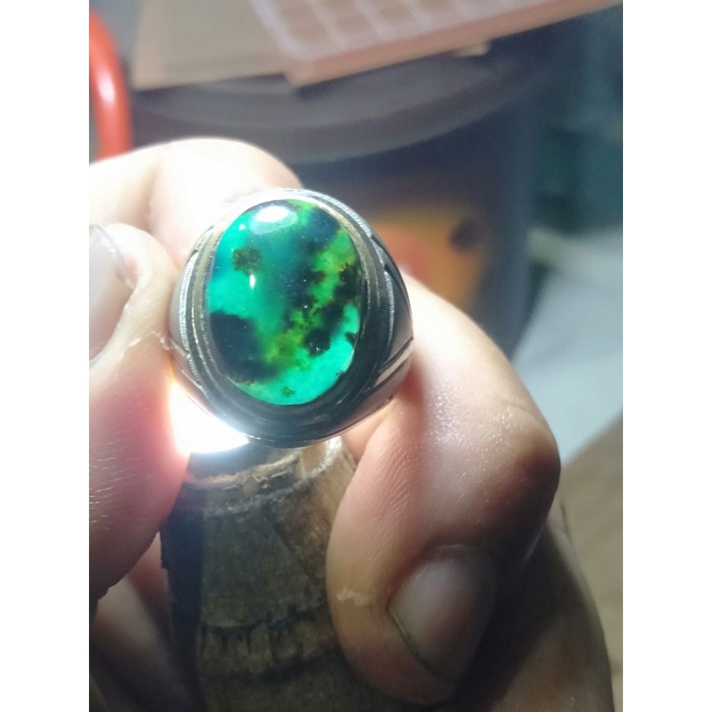 cincin bacan natural asli batu alam dim 16x12x7