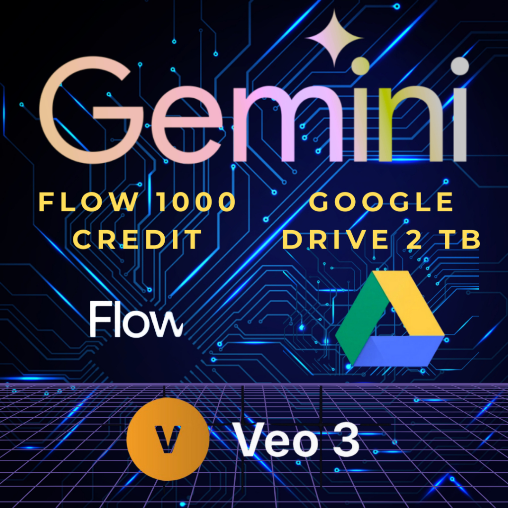 Gemini Pro 1 Bulan Private Akun | FLOW 1000 KREDIT | GOOGLE DRIVE 2 TB Termurahhh
