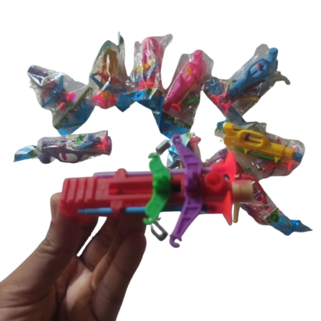Set 10 Pcs Mainan Pistol Pelontar 2 Panah bisa bediri