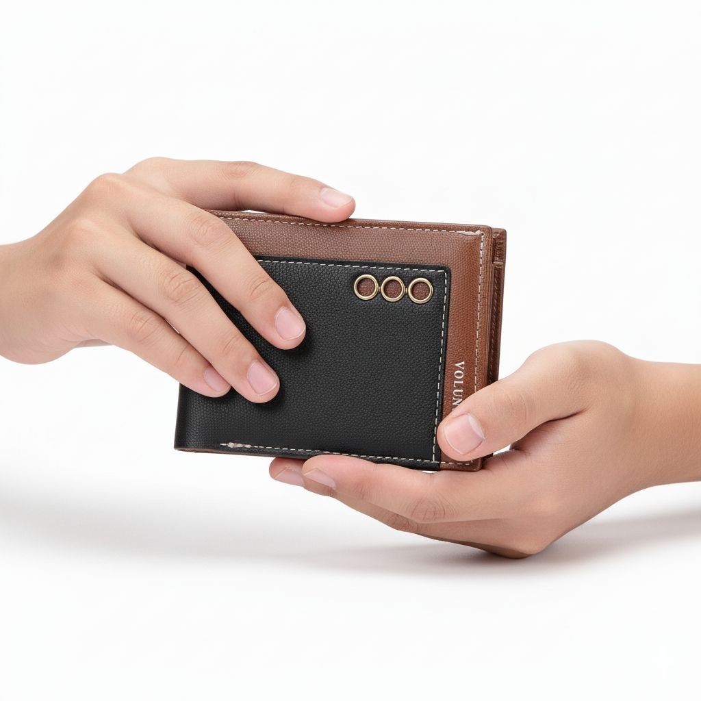 Dompet Lipat Pria Remaja Laki Laki Minimalis Dompet Kulit Anak Cowok Polos Simpel