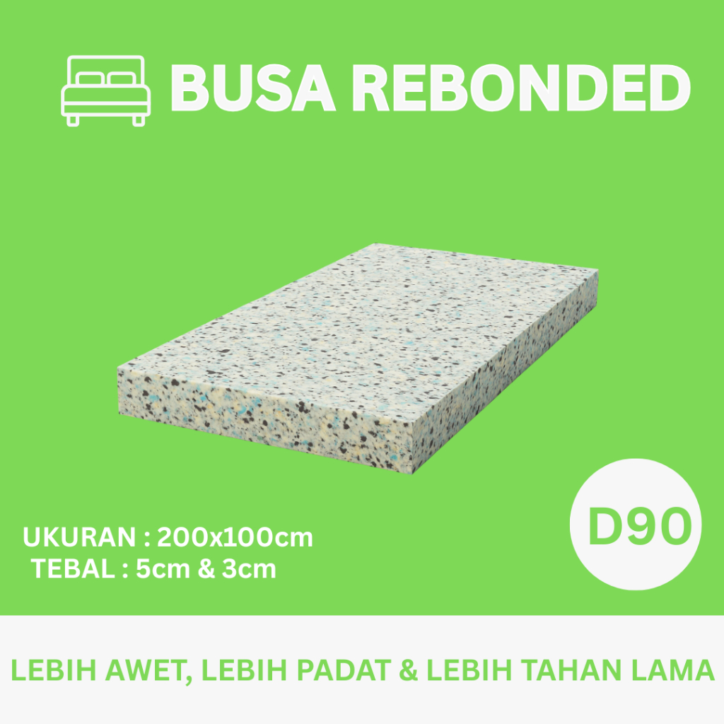 Rebonded Foam - Busa Rebonded - Alas Tidur - Lembaran - 200x100cm D90
