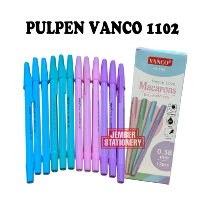 [ PAK ] Pulpen VANCO Macarons VC-1102 / Pen Vanco 1102 Warna Pastel / Bolpen Vanco Murah 0.38mm