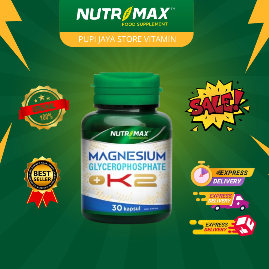 Nutrimax Vitamin Magnesium Glycerophosphate + K2 Suplementasi | Magnesium Dan Vitamin K2