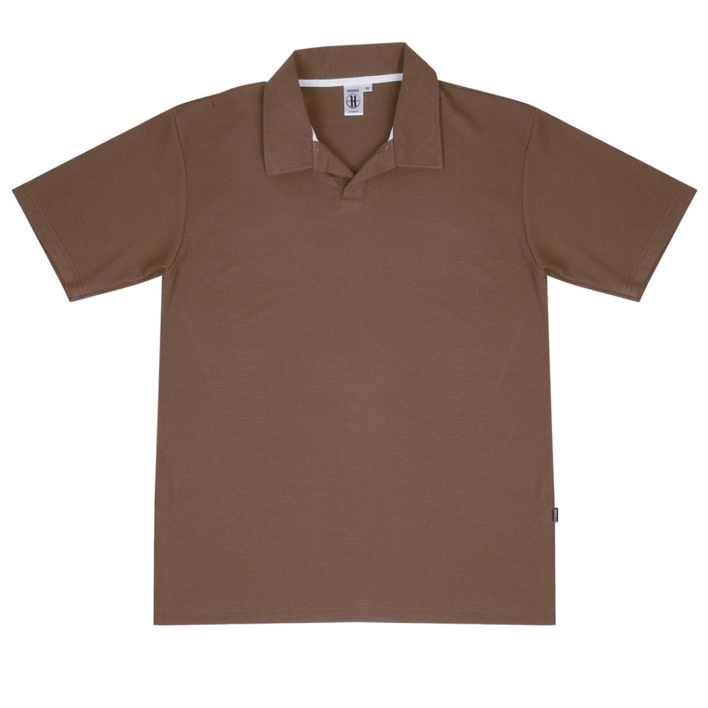 HAMSHACKLE POLO SHIRT KNIT BASIC PREMIUM - KAOS POLO KNIT PRIA MOCCA