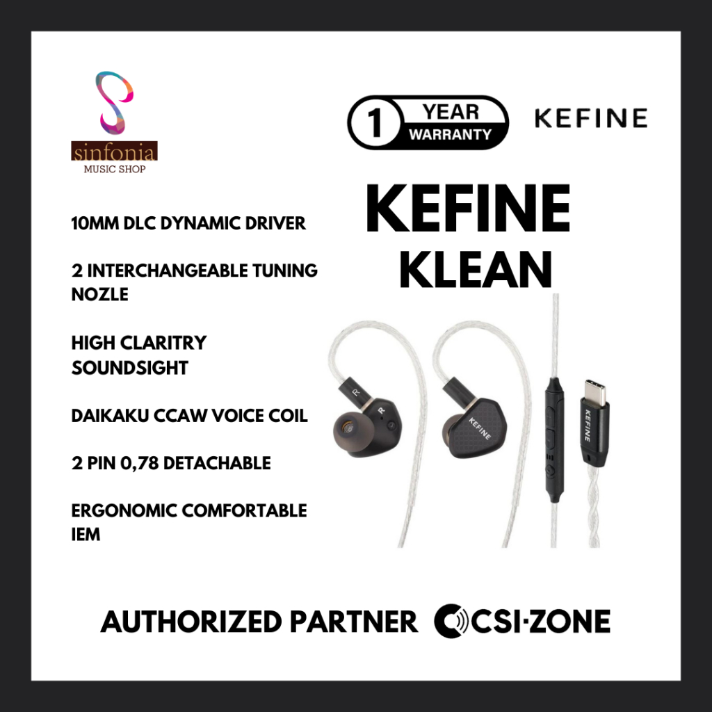 KEFINE Klean 10mm DLC Diaphragm Dynamic Driver In Ear Monitor Earphone TYPE-C