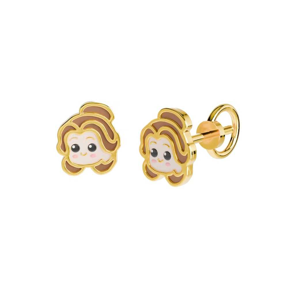 LITTLETHINGSHEWEAR - Anting Emas Anak Crystabelle - Anting Loop Screw - Model anting anak perempuan 