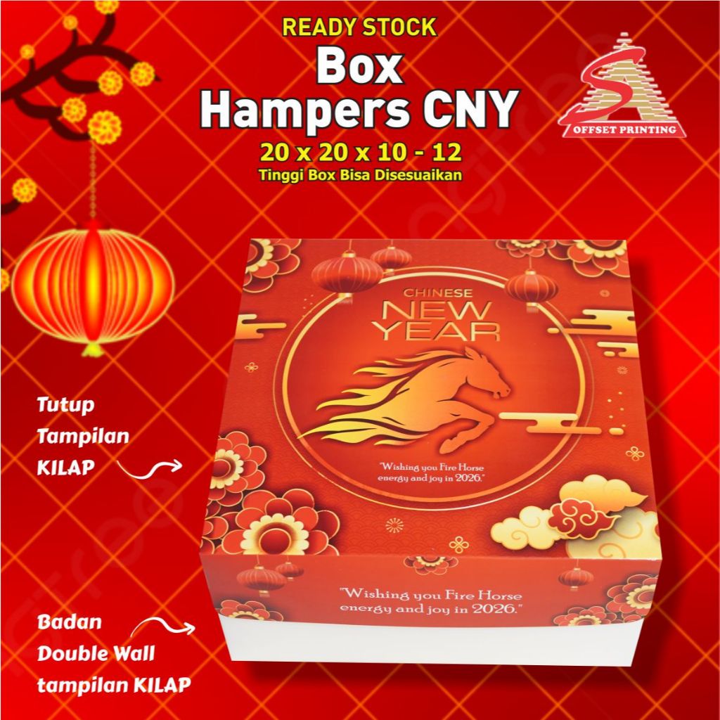 Box Imlek Motif Kuda 20x20x10