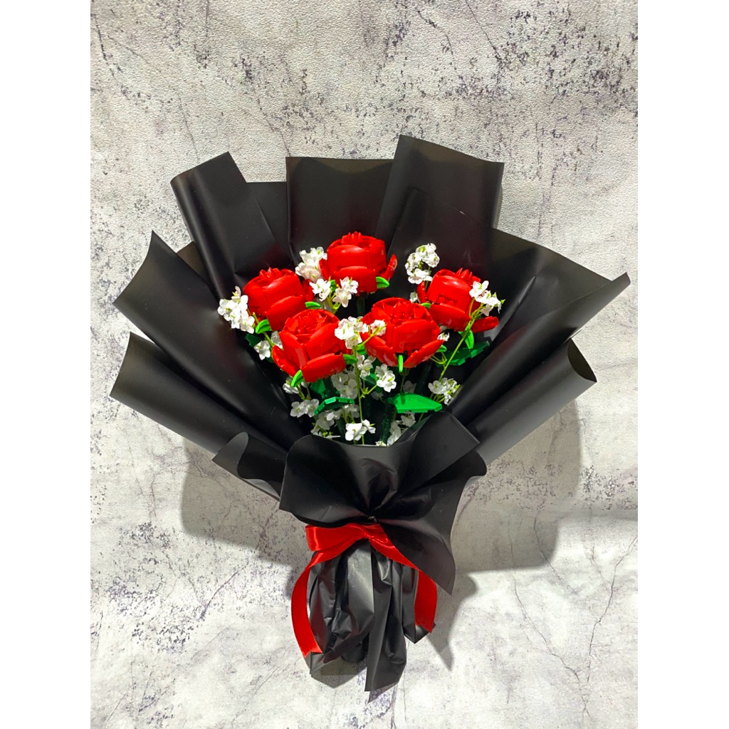bouquet lego rose flower (lego terpisah)
