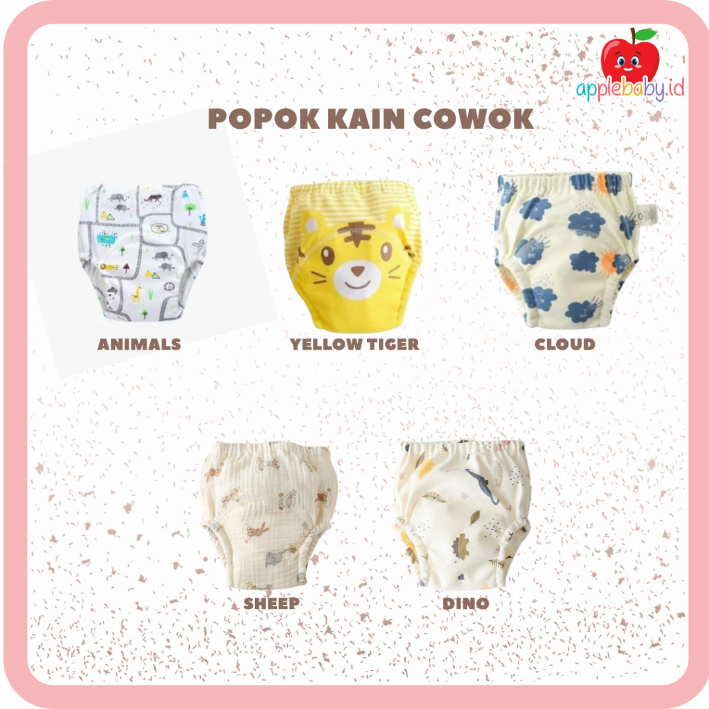Popok kain bayi Cowok popok cuci ulang popok bayi kain motif Cowok