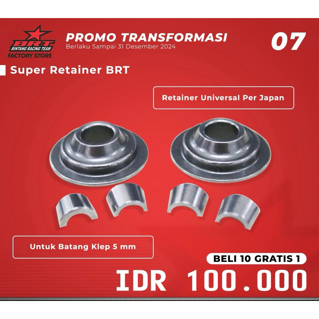 super retainer brt spring mat brt sim klep brt batang 5mm