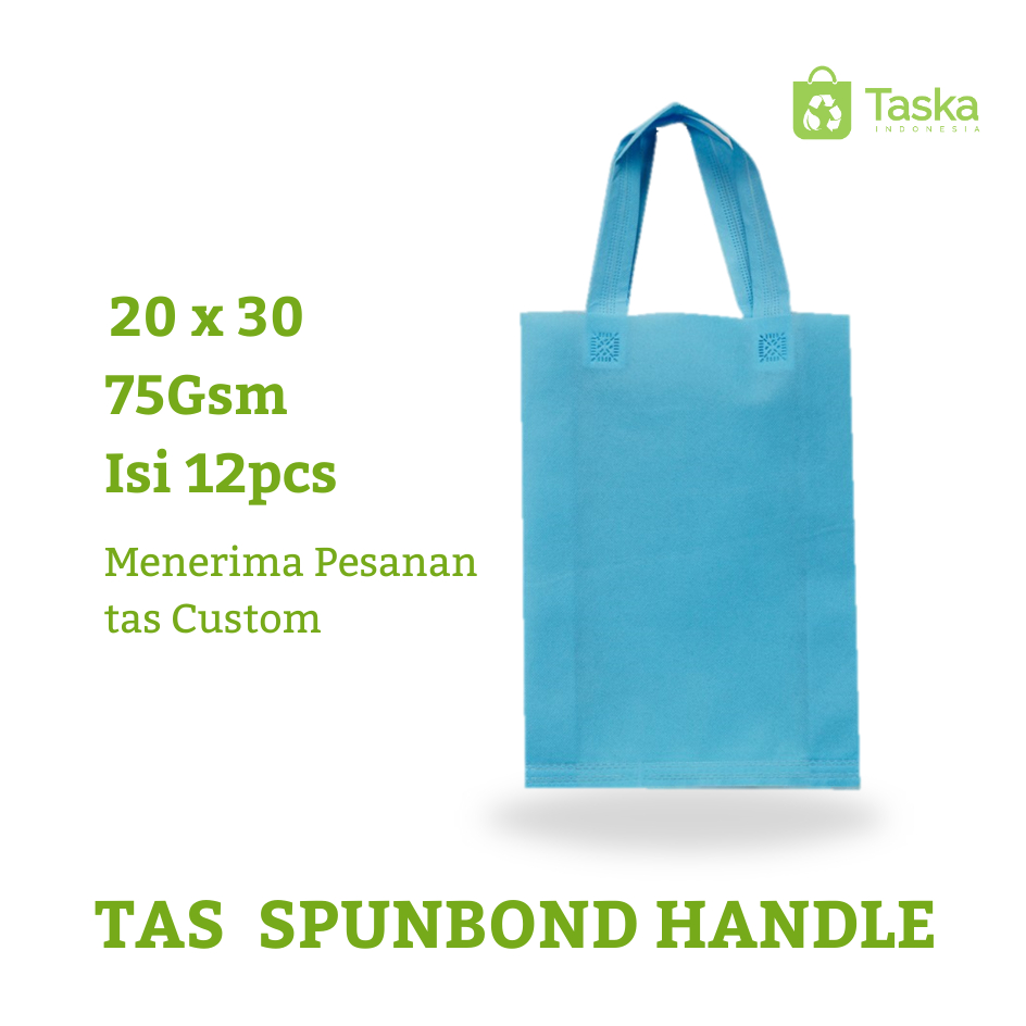 Taska - GOODIE BAG SPUNBOND HANDLE 20x30 Warna Biru Muda Satuan Tas Spunbond Press