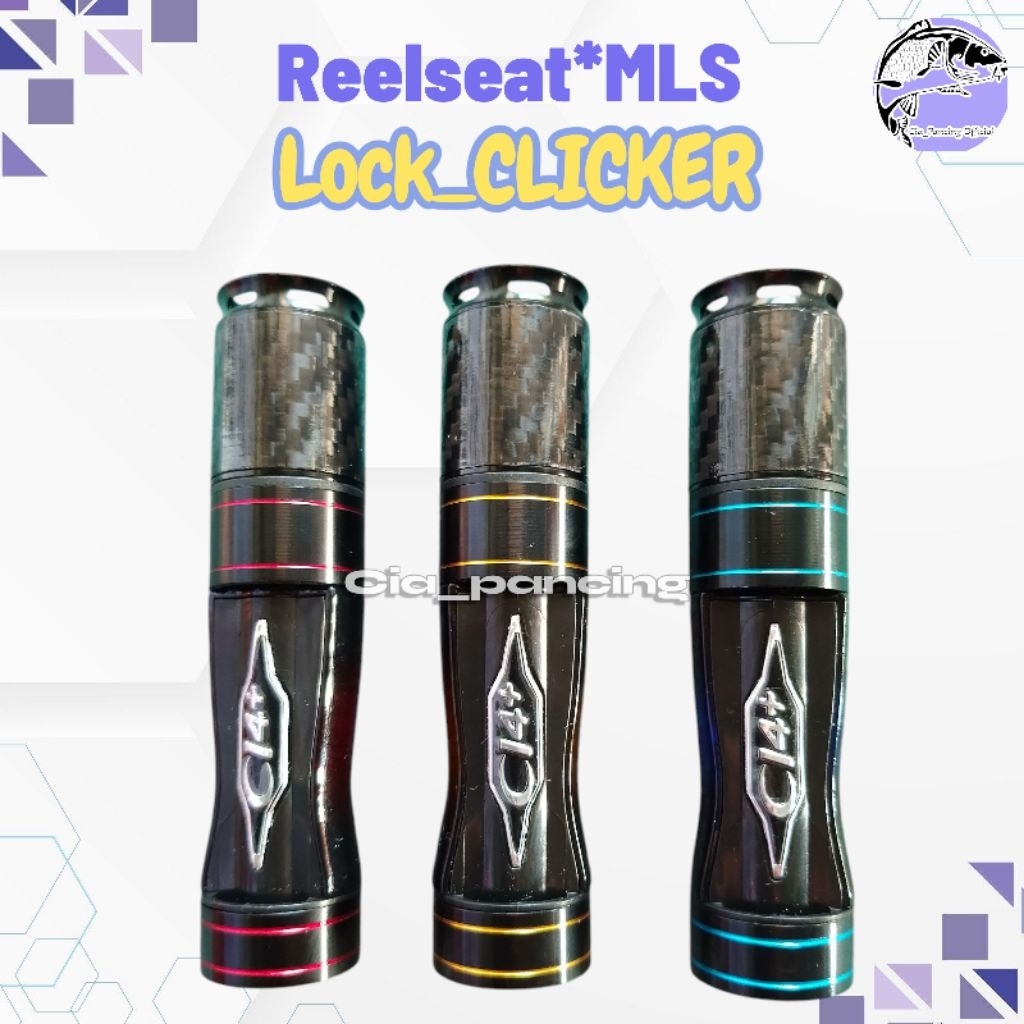 Reel seat MLS desain LOCK KLIKERS / reel seat MLS  kepala mahkota carbon desain lock klickers