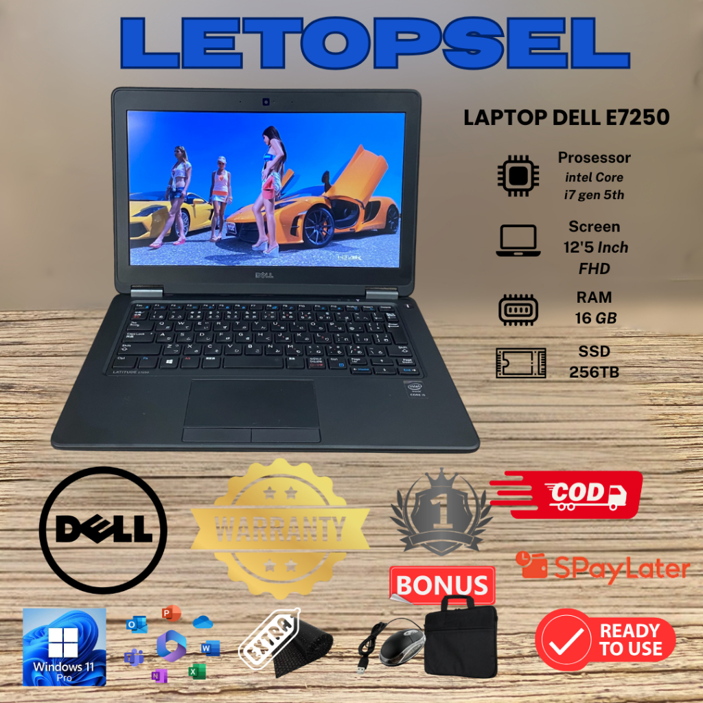 LAPTOP DELL LATITUDE E7250 i7 GEN 5 RAM 16GB/256GB WINDOWS 10
