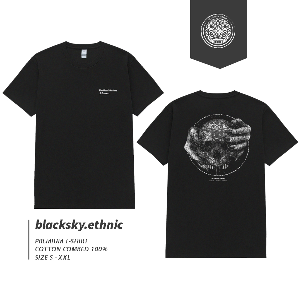 Kaos Dayak - The Head Hunter of Borneo | Baju Etnik | Baju kaos dayak | baju kalimantan | Baju Borne