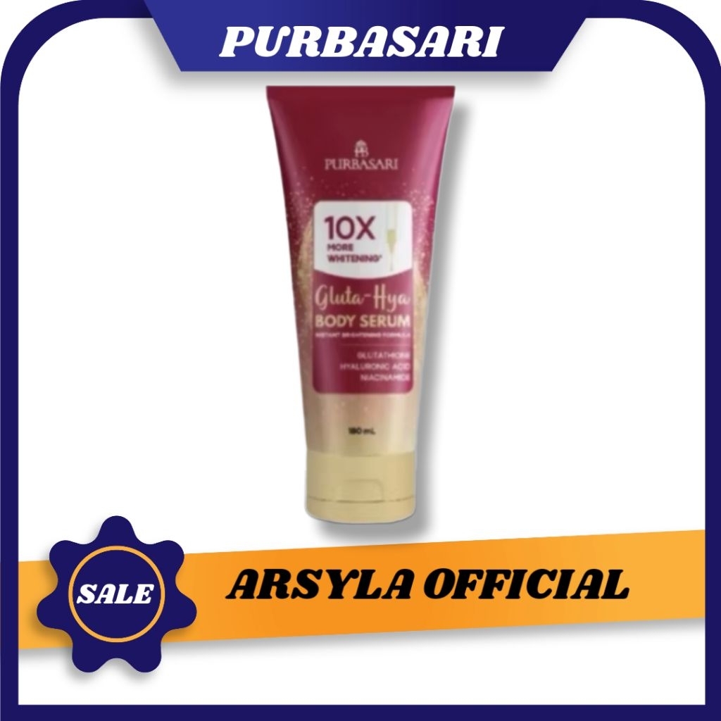 Purbasari Gluta Hya Body Serum 180ml – 10X Whitening, Cerah & Lembab