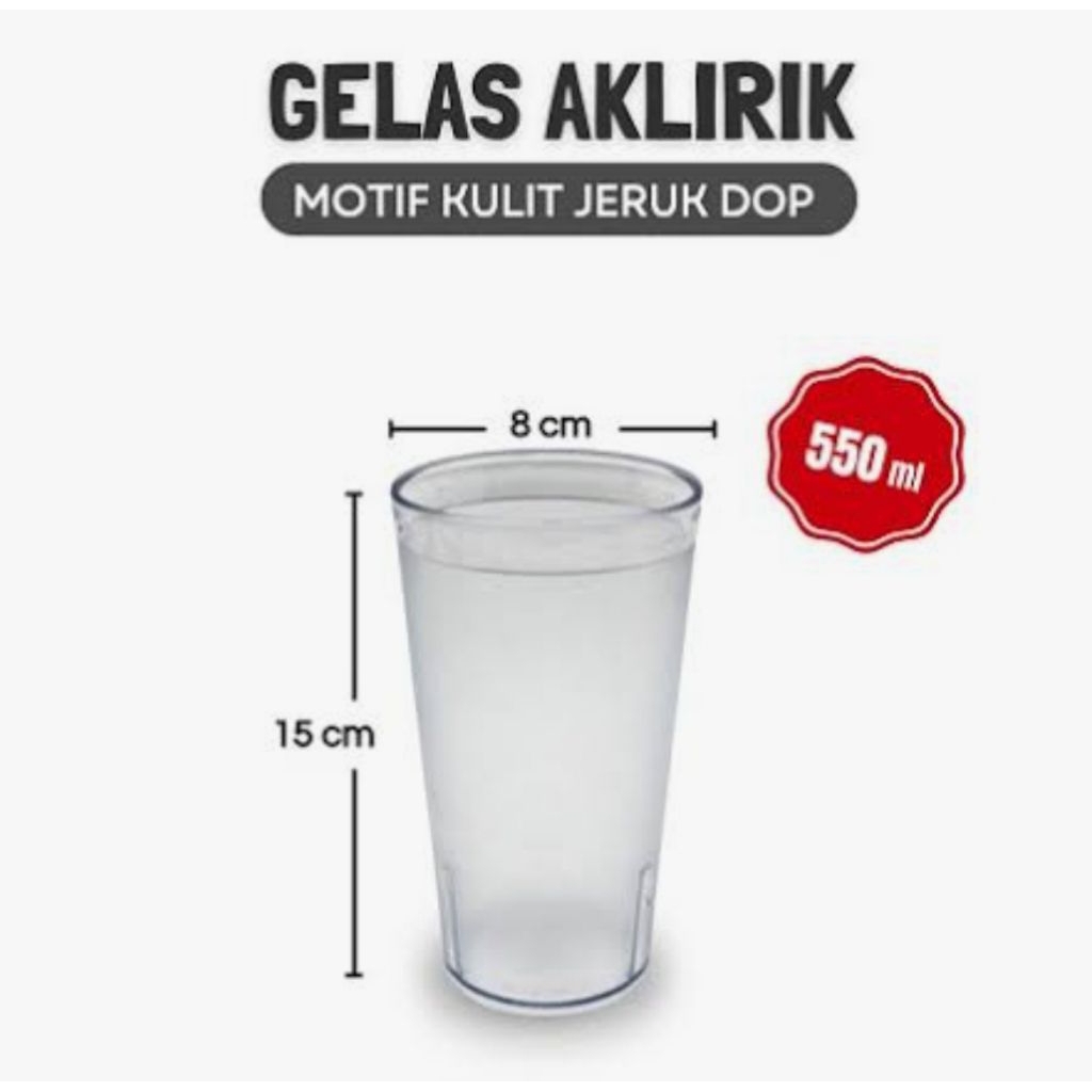 Golden Dragon Gelas 841 (6's) Gelas Minum Es Teh Plastik Bening Mirip Kaca transparant