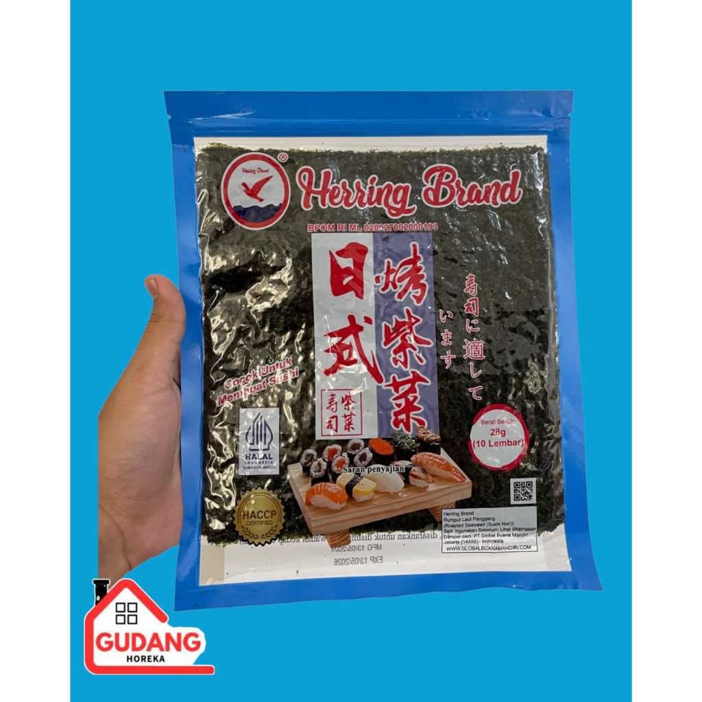 SUSHI NORI 50 LEMBAR SUSHI NORI HERRING BRAND 145 GR GRADE A